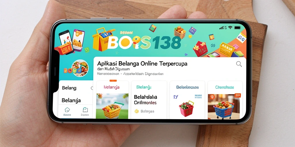 Antarmuka dan fitur utama aplikasi BOS138 untuk belanja online.