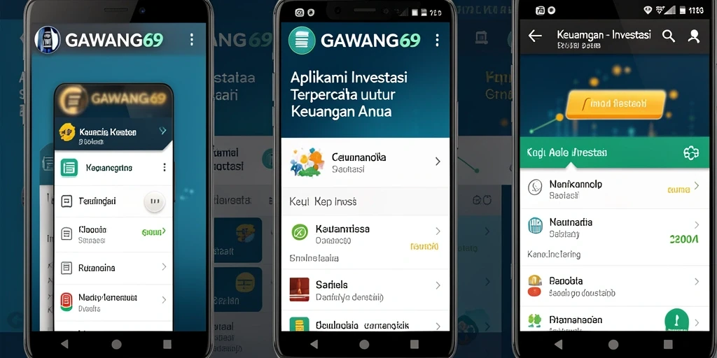 Screenshot antarmuka GAWANG69 menunjukkan fitur Investasi yang mudah digunakan.