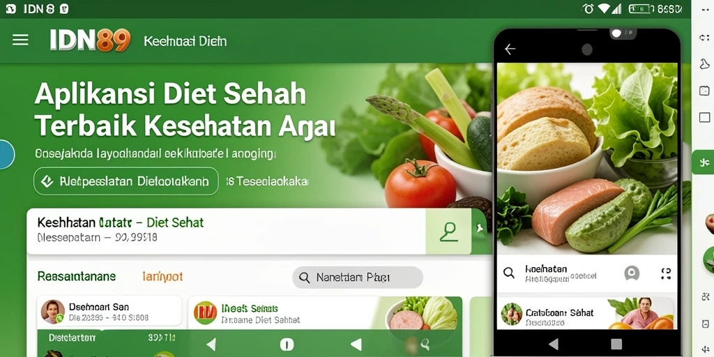 Antarmuka aplikasi IDN89 yang sederhana dan menarik di Diet Sehat.