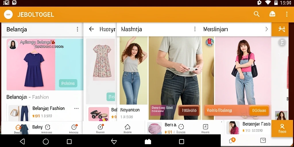 Tampilan antarmuka aplikasi Fashion JEBOLTOGEL yang user-friendly.