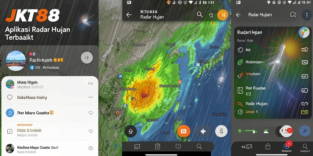 Tampilan antarmuka utama aplikasi Radar Hujan JKT88