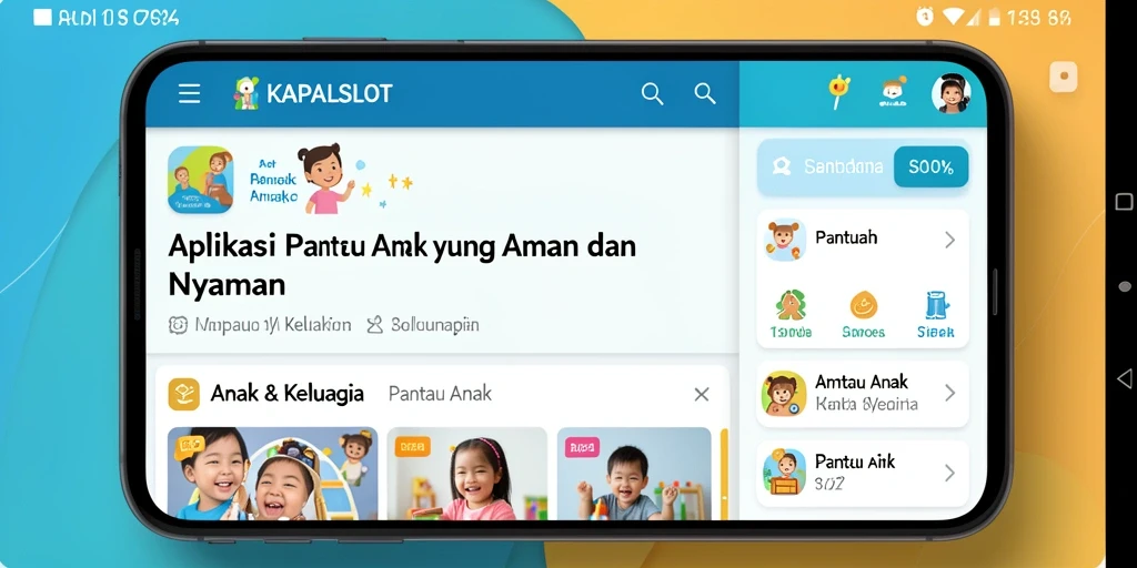 Tampilan antarmuka utama aplikasi KAPALSLOT untuk Pantau Anak.