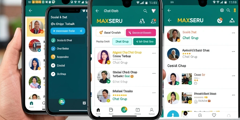 Tampilan antarmuka aplikasi MAXSERU yang user-friendly.