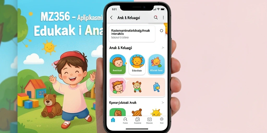 Antar muka aplikasi MZ356 yang menarik dan ramah anak.