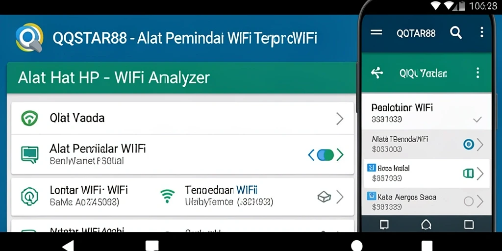 Tampilan antarmuka aplikasi QQSTAR88 yang menampilkan analisis WiFi.