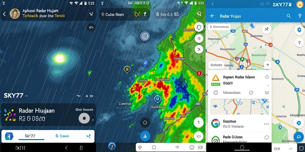 Tampilan antarmuka utama aplikasi Radar Hujan SKY77.
